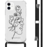 Coques & housses iPhone 11 noires en plastique à motif fleurs 