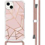 iMoshion Coque design en silicone avec cordon pour iPhone 15 - Retro Pink