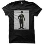 importance Charlie Chaplin Tramp Men's Black T-Shirt Camisetas y Tops(Large)