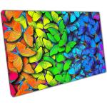 Tableaux multicolores en bois à motif papillons 