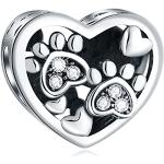 Charms coeur en cristal à perles à motif chiens look fashion pour enfant 