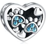 Charms coeur en cristal à motif chiens look fashion pour enfant 