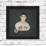 Impression De Ted Williams Des Red Sox Boston - Illustration D'art Baseball Minimaliste