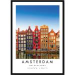 Affiches marron en bois à motif Amsterdam 