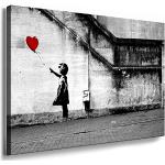Impression sur toile - Fotoleinwand24 - Banksy Graffiti Art « There Is Always Hope » - AA0134, Bois, gris, 120 x 80 cm