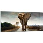 Tableaux design en verre à motif éléphants style campagne 