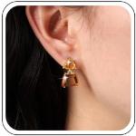 Boucles d'oreilles pendantes marron en cristal à strass fait main style bohème pour femme 