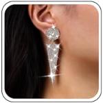 Boucles d'oreilles pendantes en cristal à strass fait main style bohème pour femme 