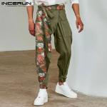 Pantalons d'automne verts à fleurs en polyester à imprimés Taille 3 XL plus size look fashion pour homme 