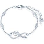 Bracelets coeur pour la fête des mères argentés en argent à motif éléphants classiques pour femme 