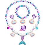 Parures de bijoux violettes en plastique à perles look fashion pour fille en promo 