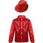 Chemises disco rouges à sequins lavable à la main look Hip Hop pour garçon de la boutique en ligne Amazon.fr 
