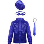 Chemises disco bleues à sequins lavable à la main look Hip Hop pour garçon de la boutique en ligne Amazon.fr 