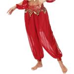 Vêtements de danse rouges en mousseline à sequins respirants Tailles uniques look fashion pour femme 