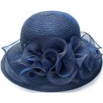 Chapeaux de mariage bleu marine en organza à motif fleurs Taille M look fashion pour femme 