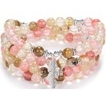 Bracelets de perles roses en cristal fait main look fashion 