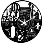 Horloges murales en vinyle à motif ville Tour Eiffel 
