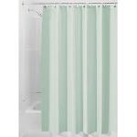 iDesign rideau de douche tissu imperméable, 183,0 cm x 183,0 cm rideau douche en polyester, rideau textile lavable ourlet renforcé, vert marin
