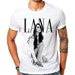 interi Lana Del Rey Lana Graphic Custom Mens Cotton T-Shirt White XXL