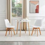 Tables de salle à manger design blanches en plastique 4 places diamètre 80 cm scandinaves 