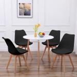 Tables de salle à manger rondes marron laquées en hêtre scandinaves 