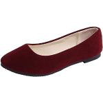 Chaussures de randonnée rouge bordeaux en toile légères pour pieds larges à lacets Pointure 39 plus size look casual pour femme 