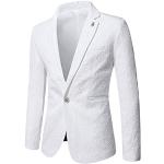 Vestes de moto  blanches en velours à manches longues Taille XXL plus size look fashion pour homme 