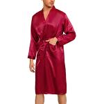 Robes de chambre longues rouges en satin Taille L classiques pour homme en promo 