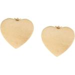 Boucles d'oreilles coeur en or jaune à motif papillons 18 carats pour femme 