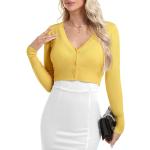 Boleros jaunes à manches longues à col en V Taille XL look fashion pour femme 