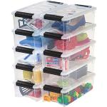 IRIS USA Lot de 10 boîtes de rangement en plastique avec couvercle sécurisé et boucles de verrouillage, transparentes, empilables et durables