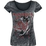T-shirts noirs à manches courtes Iron Maiden à manches courtes à col rond Taille XL look fashion pour femme 
