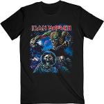 T-shirts à imprimés noirs Iron Maiden Taille XL look Rock pour homme 