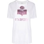 T-shirts à imprimés de créateur Isabel Marant blancs en jersey métalliques à manches courtes à col rond pour femme 