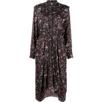 Robes fleuries de créateur Isabel Marant noires à fleurs en viscose mi-longues à manches longues Taille XS pour femme 
