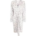 Robes fleuries de créateur Isabel Marant blanches à fleurs en viscose mi-longues à manches longues à col en V Taille XS pour femme en promo 