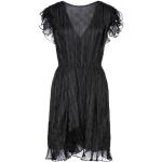 Robes courtes de créateur Isabel Marant noires lamées en viscose courtes à manches courtes à col rond Taille XS pour femme 