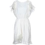 Robes courtes de créateur Isabel Marant blanches lamées en viscose courtes à manches courtes à col rond Taille XS pour femme 