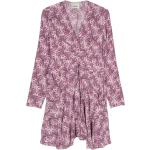 Robes fleuries de créateur Isabel Marant violettes à fleurs à motif fleurs à manches longues à col en V Taille XS pour femme 