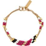 Bracelets de perles de créateur Isabel Marant rose fushia en résine à perles pour femme 