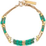 Bracelets de perles de créateur Isabel Marant vert bouteille en résine à perles pour femme 