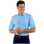 Chemises Isacco bleues à manches courtes à manches courtes pour homme 
