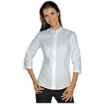 Chemises Isacco blanches col mao stretch à manches trois-quart Taille L pour femme 