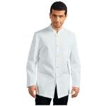 Vestes col mao Isacco blanches à rayures en polyester pour homme 