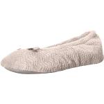 Chaussons ballerines Isotoner taupe en daim look casual pour femme 