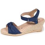 Chaussures casual Isotoner bleues à bouts ouverts Pointure 38 avec un talon entre 5 et 7cm look casual pour femme 