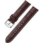 iStrap Bracelet de montre en cuir - Bracelet de remplacement en cuir de veau grainé d'alligator - Bracelet à boucle en acier inoxydable pour hommes femmes-18 mm 19 mm 20 mm 21 mm 22 mm 24 mm