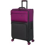 Valises trolley & valises roulettes rose fushia à carreaux en aluminium à roulettes look fashion pour femme 