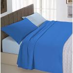 Draps plats bleues claires en coton 120x200 cm 