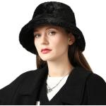 Chapeaux melon noirs en peluche Tailles uniques look fashion pour femme 